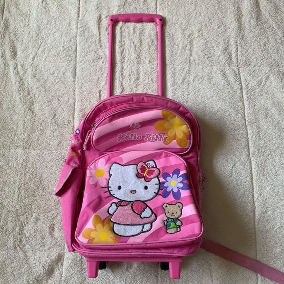 Sanrio Bags Y2k Sanriohello Kitty Rolling Backpack Suitcase Poshmark